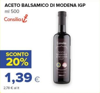 Tigre ACETO BALSAMICO DI MODENA IGP ml 500 Consilia offerta