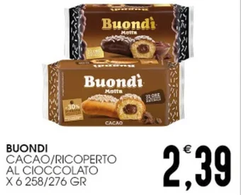 SpesAmica BUONDI CACAO/RICOPERTO AL CIOCCOLATO X 6 258/276 GR offerta
