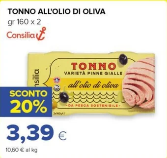 Tigre TONNO ALL'OLIO DI OLIVA gr 160 x 2 Consilia offerta