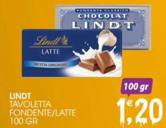 SpesAmica LINDT TAVOLETTA FONDENTE/LATTE 100 GR offerta