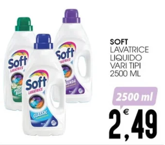 SpesAmica SOFT LAVATRICE LIQUIDO VARI TIPI 2500 ML offerta