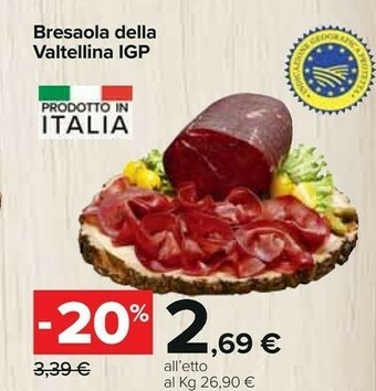 Carrefour Valtellina Bresaola offerta