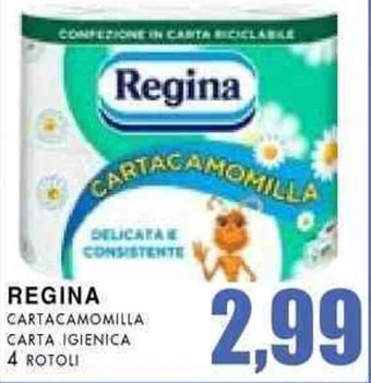 La Mimosa Supermercati REGINA CARTACAMOMILLA CARTA IGIENICA 4 ROTOLI offerta
