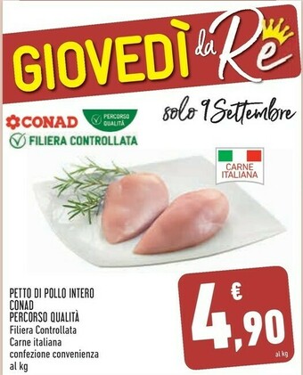 Conad Conad Petto Di Pollo Intero offerta