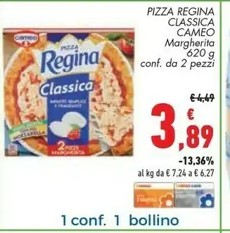 Conad Cameo Pizza Regina Classica Margherita 620g offerta