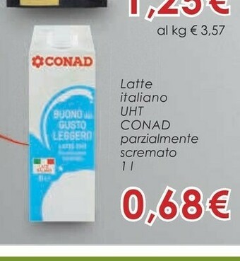 Conad Conad - Latte Fresco Parzialmente Scremato Gusto Leggero 1000 G(ml) offerta