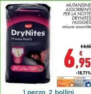 Conad Huggies Mutandine Assorbenti Per La Notte Drynites offerta