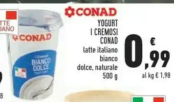 Conad Conad - Yogurt Bianco Dolce I Cremosi offerta