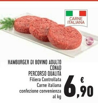Conad Conad Hamburger Di Bovino Adulto offerta