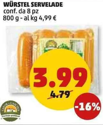 WÜRSTEL SERVELADE conf. da 8 pz 800 g