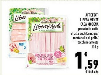 Conad Casa Modena Teneroni Prosciutto Cotto Di Alta Qualità 110 G(ml) offerta