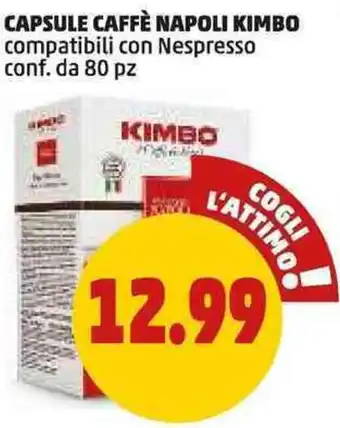 PENNY CAPSULE CAFFÈ NAPOLI KIMBO compatibili con Nespresso conf. da 80 pz offerta