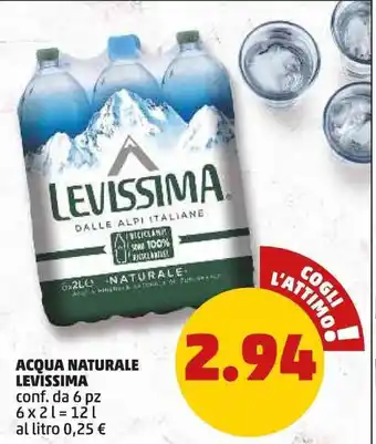 PENNY ACQUA NATURALE LEVISSIMA conf. da 6 pz 6x2 L=12 L offerta