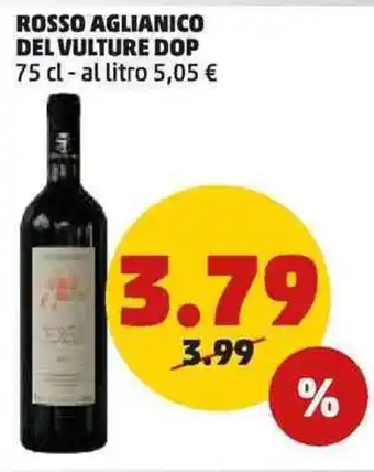 PENNY ROSSO AGLIANICO DEL VULTURE DOP 75 cl - al litro offerta
