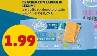 PENNY CRACKER CON FARINA DI LEGUMI a ridotto contenuto di sale 240 g offerta