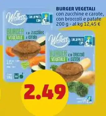PENNY BURGER VEGETALI con zucchine e carote, con broccoli e patate 200 g offerta