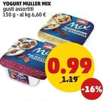 PENNY YOGURT MULLER MIX gusti assortiti 150 g offerta