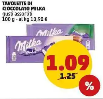 PENNY TAVOLETTE DI CIOCCOLATO MILKA gusti assortiti 100 g offerta