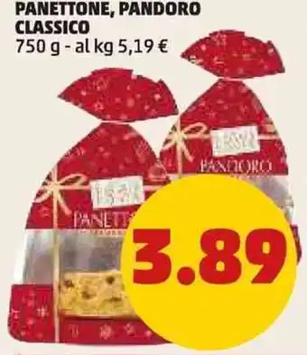 PENNY PANETTONE, PANDORO CLASSICO 750 g offerta