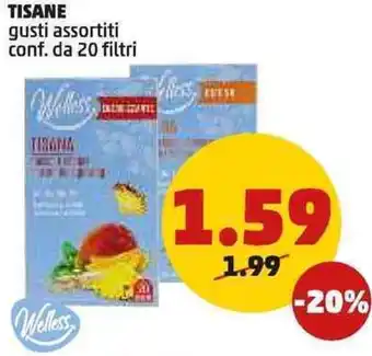 PENNY TISANE gusti assortiti conf. da 20 filtri offerta