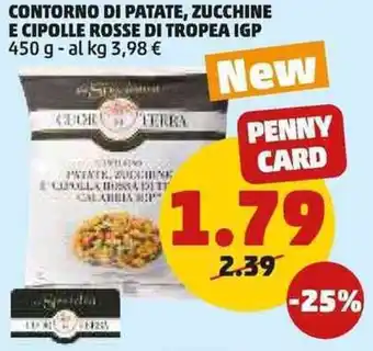 PENNY CONTORNO DI PATATE, ZUCCHINE E CIPOLLE ROSSE DI TROPEA IGP 450 g offerta