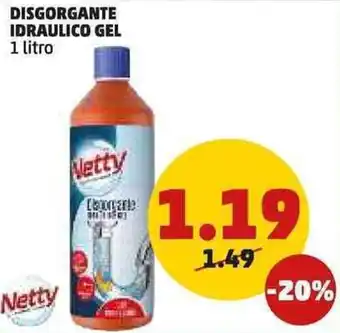 PENNY DISGORGANTE IDRAULICO GEL 1 litro offerta