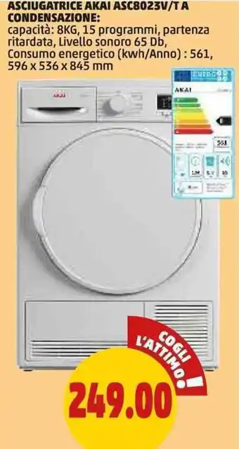 PENNY ASCIUGATRICE AKAI ASC8023V/TA CONDENSAZIONE offerta