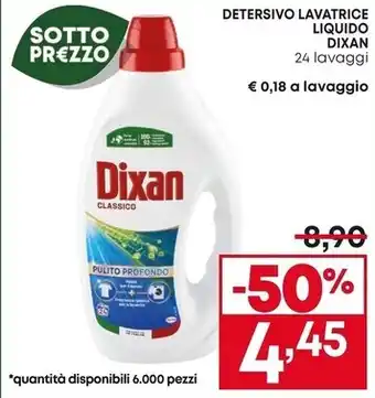 Pam Dixan detersivo lavatrice liquido offerta