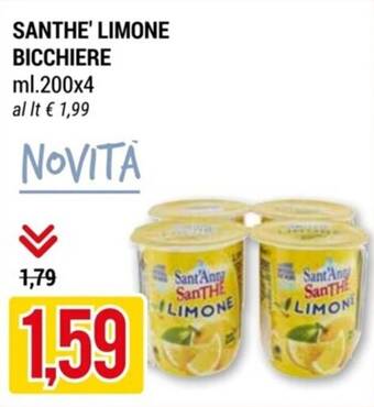 Hardis SANTHE' LIMONE BICCHIERE ml.200x4 offerta