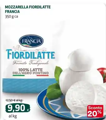 Coop MOZZARELLA FIORDILATTE FRANCIA 350 g ca offerta