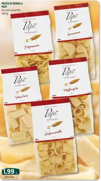 Coop PASTA DI SEMOLA PAPI formati assortiti, 500 g offerta