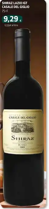 Coop SHIRAZ LAZIO IGT CASALE DEL GIGLIO 75 cl offerta