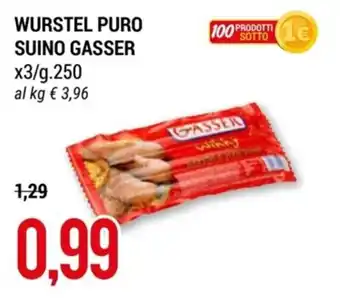 Hardis WURSTEL PURO SUINO GASSER x3/g. 250 offerta