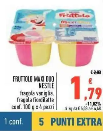 Conad Nestlé Fruttolo Maxi Duo 100gx4 pezzi offerta