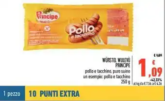 Conad Principe Würstel Wulevù 250g offerta