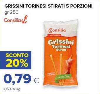 Tigre GRISSINI TORINESI STIRATI 5 PORZIONI gr 250 Consilia offerta