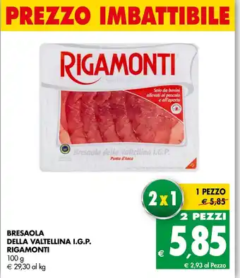 Tigros BRESAOLA DELLA VALTELLINA I.G.P. RIGAMONTI 100 g offerta