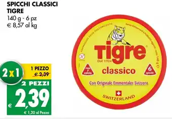 Tigros SPICCHI CLASSICI TIGRE 140 g- 6 pz offerta