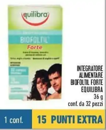 Conad Equilibra Integratore Almentare Biofoltil Forte 36g 32 pezzi offerta