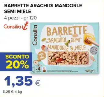 Tigre BARRETTE ARACHIDI MANDORLE SEMI MIELE 4 pezzi - gr 120 Consilia offerta