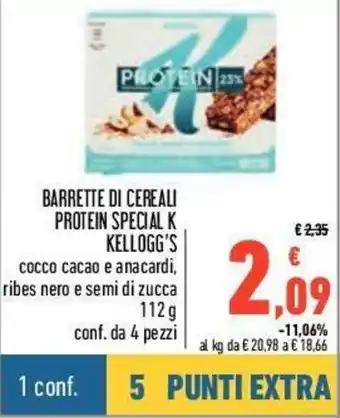 Conad Kellogg's Barrette di Cereali Protein Special K 112g 4 pezzi offerta