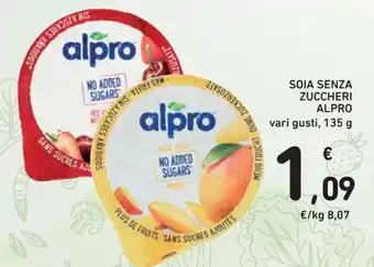 Conad SOIA SENZA ZUCCHERI ALPRO vari gusti, 135 g offerta