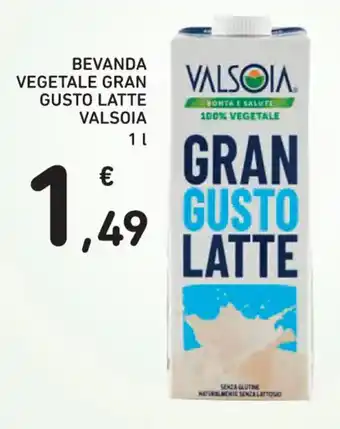 Conad BEVANDA VEGETALE GRAN GUSTO LATTE VALSOIA 1 l offerta