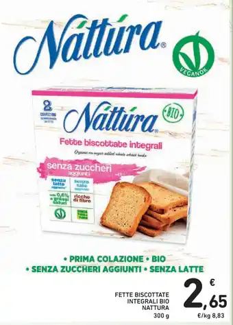 Conad FETTE BISCOTTATE INTEGRALI BIO NATTURA 300 g offerta