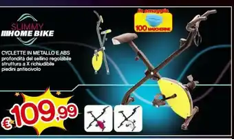 Satur Slimmy Home Bike Cyclette In Metallo E Abs offerta