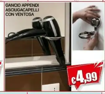 Satur Guancio Appendi Asciugacapelli Con Ventosa offerta