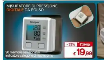 Satur Kooper Misuratore Di Pressione Digitale Da Polso offerta