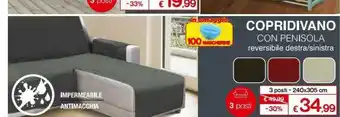Satur Copridivano Con Penisola offerta