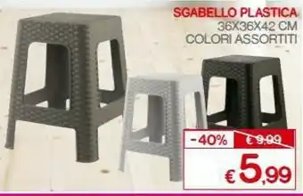 Satur Sgabello Plastica 36x36x42 Cm offerta