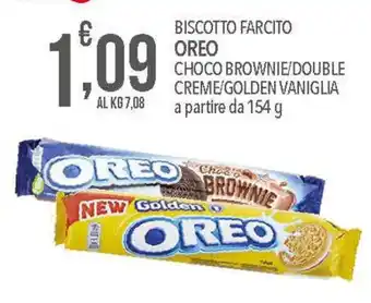BISCOTTO FARCITO OREO CHOCO BROWNIE/DOUBLE CREME/GOLDEN VANIGLIA a partire da 154 g